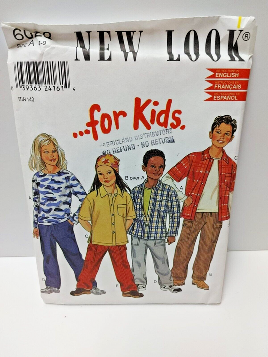 Sewing Pattern Boy Pant Long Sleeve Shirt Button Down Shirt Uncut Size 4-9 #6023