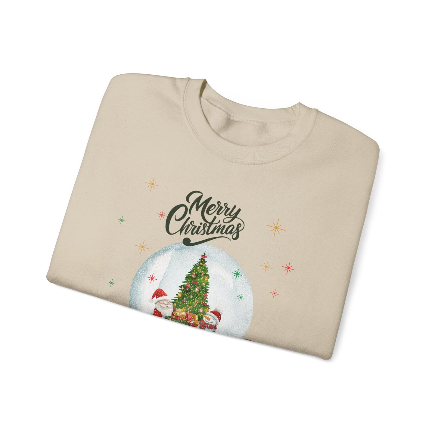 Christmas Snow Globe Sweatshirt — "Merry Christmas" Holiday Crewneck