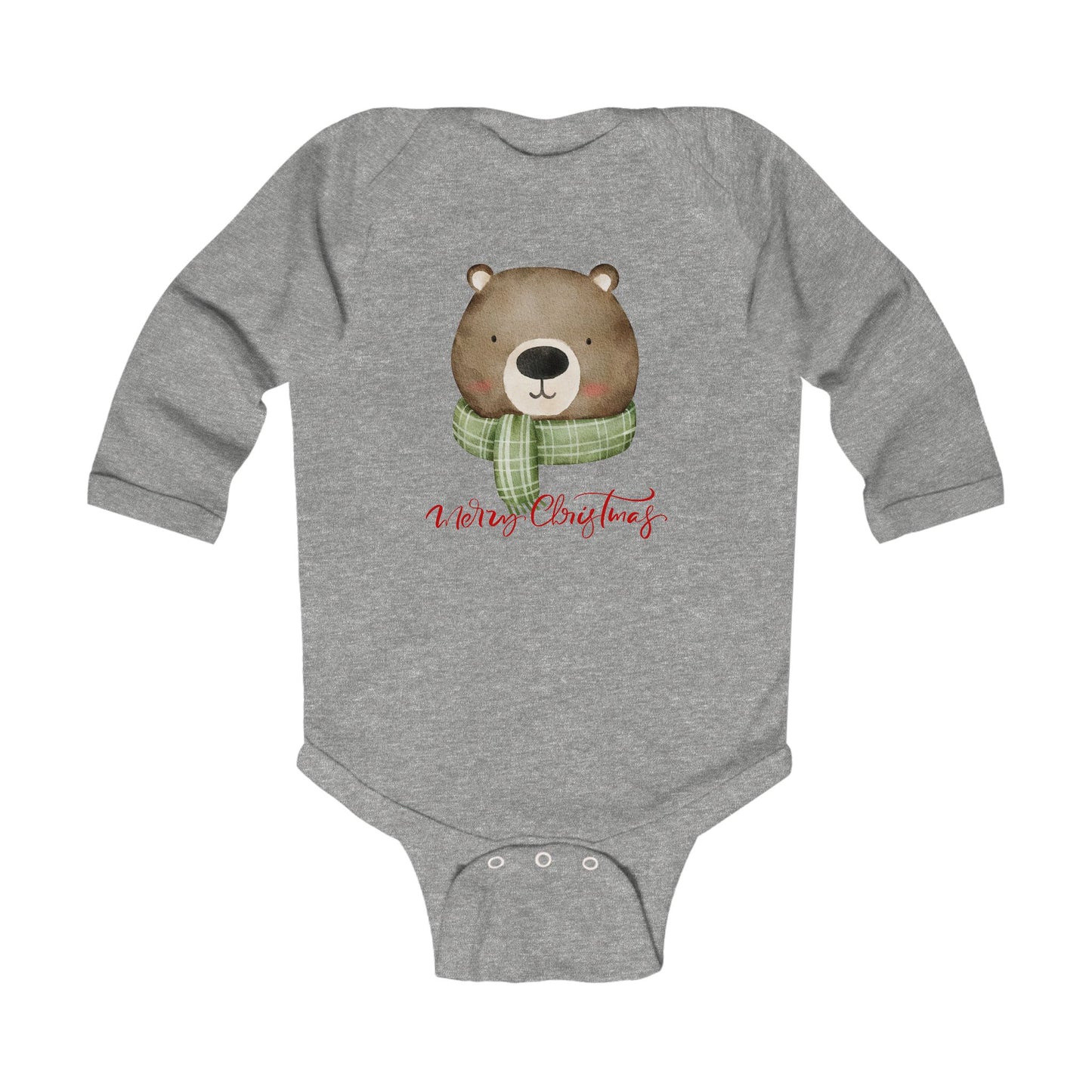 Baby Bear 'Merry Christmas' Long-Sleeve Bodysuit