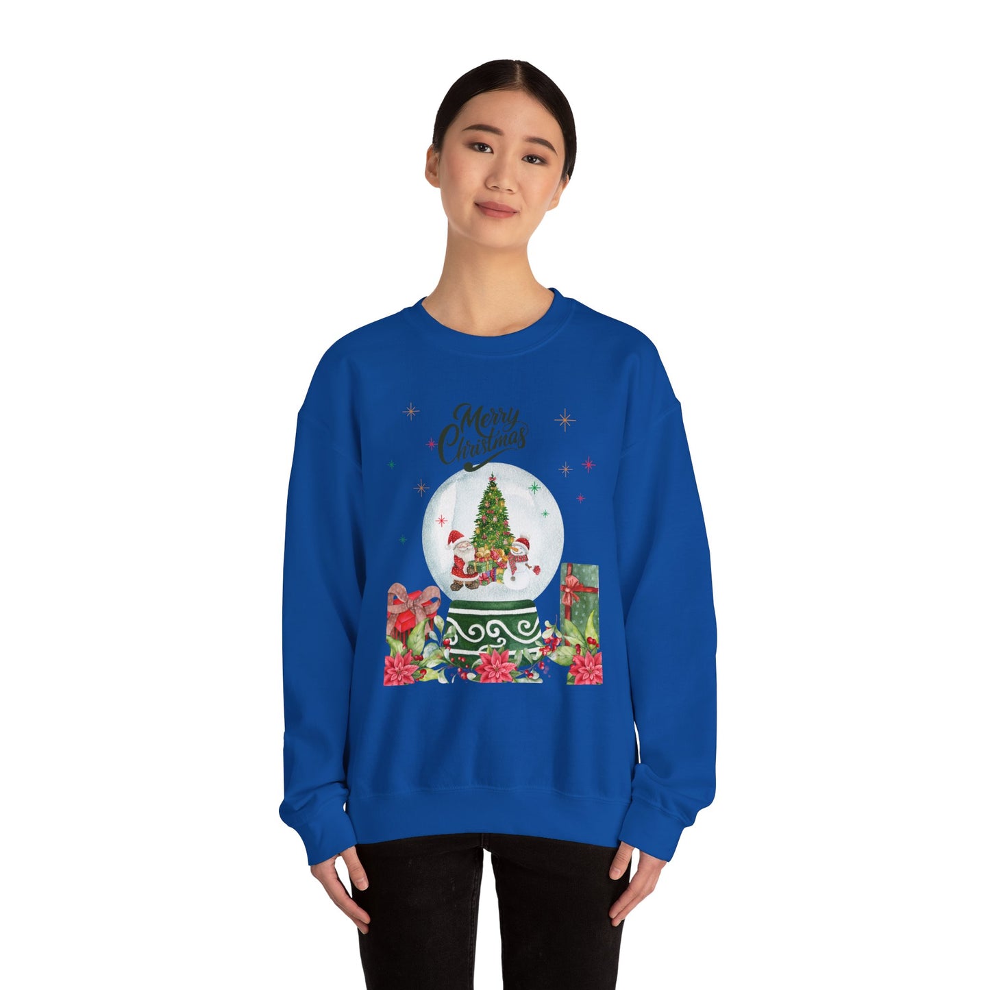 Christmas Snow Globe Sweatshirt — "Merry Christmas" Holiday Crewneck