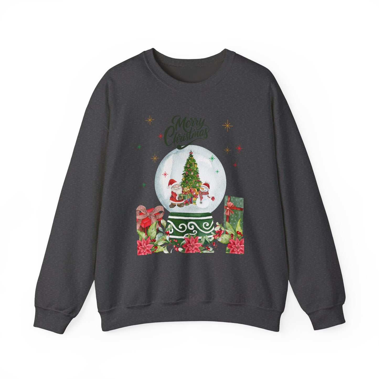 Christmas Snow Globe Sweatshirt — "Merry Christmas" Holiday Crewneck