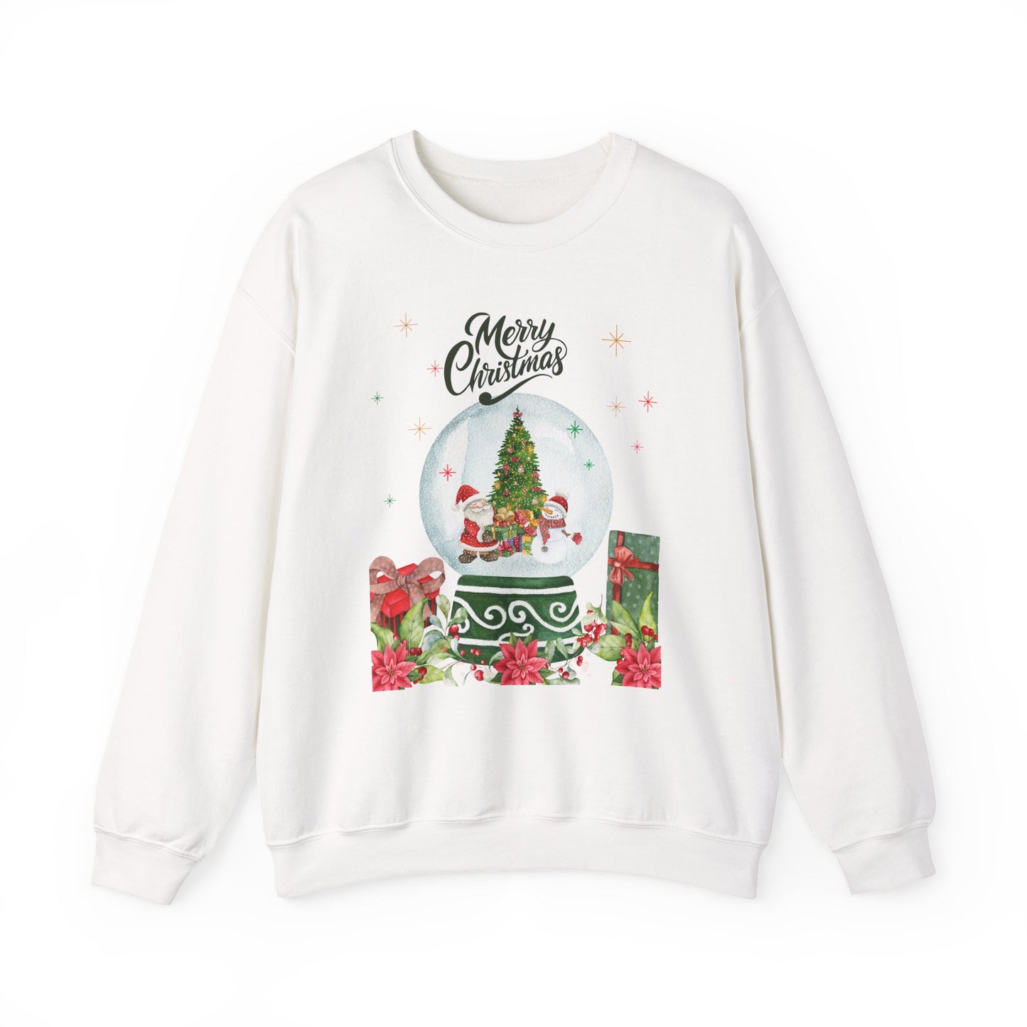 Christmas Snow Globe Sweatshirt — "Merry Christmas" Holiday Crewneck