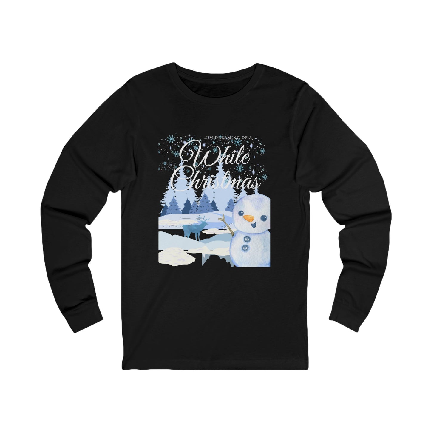 White Christmas Snowman Long Sleeve Tee