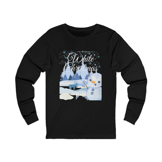 White Christmas Snowman Long Sleeve Tee