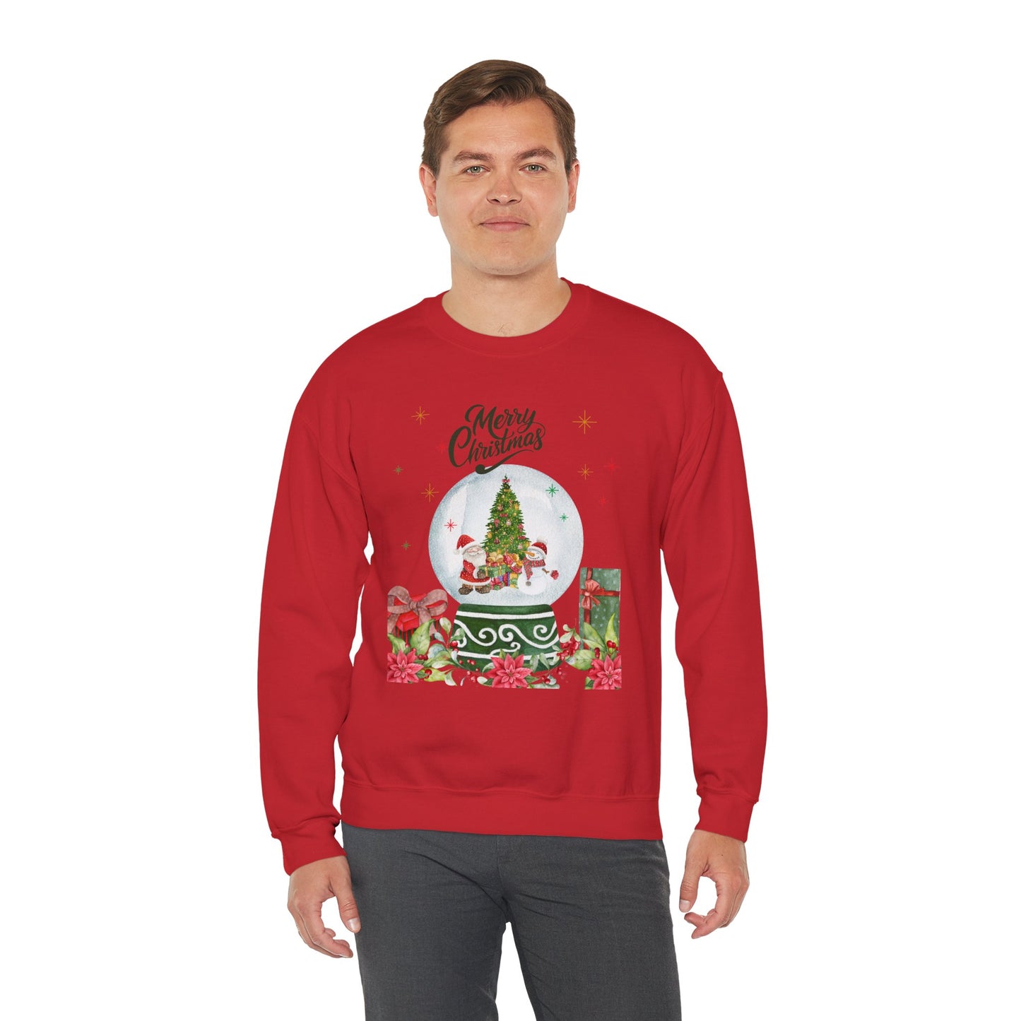 Christmas Snow Globe Sweatshirt — "Merry Christmas" Holiday Crewneck