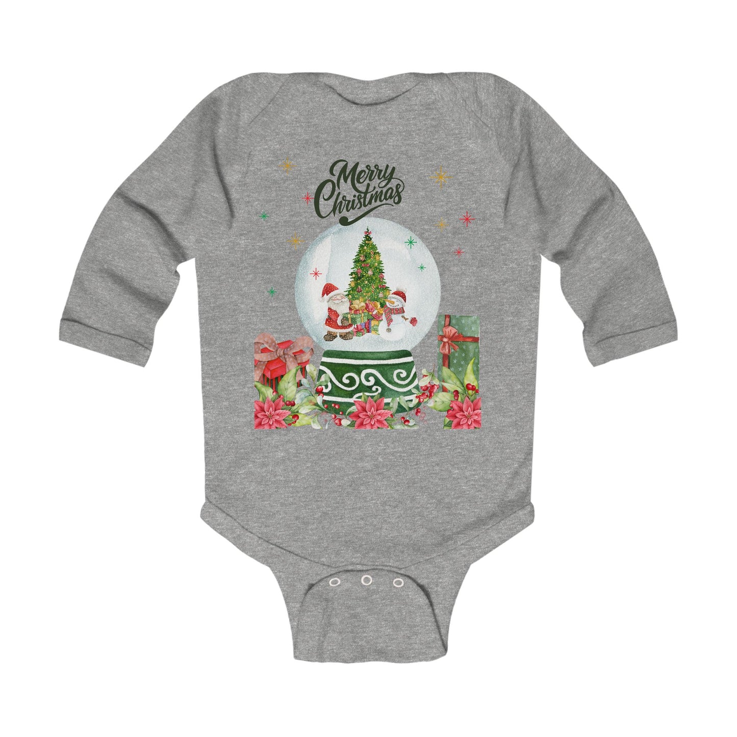 Merry Christmas Baby Snow Globe Infant Long Sleeve Bodysuit