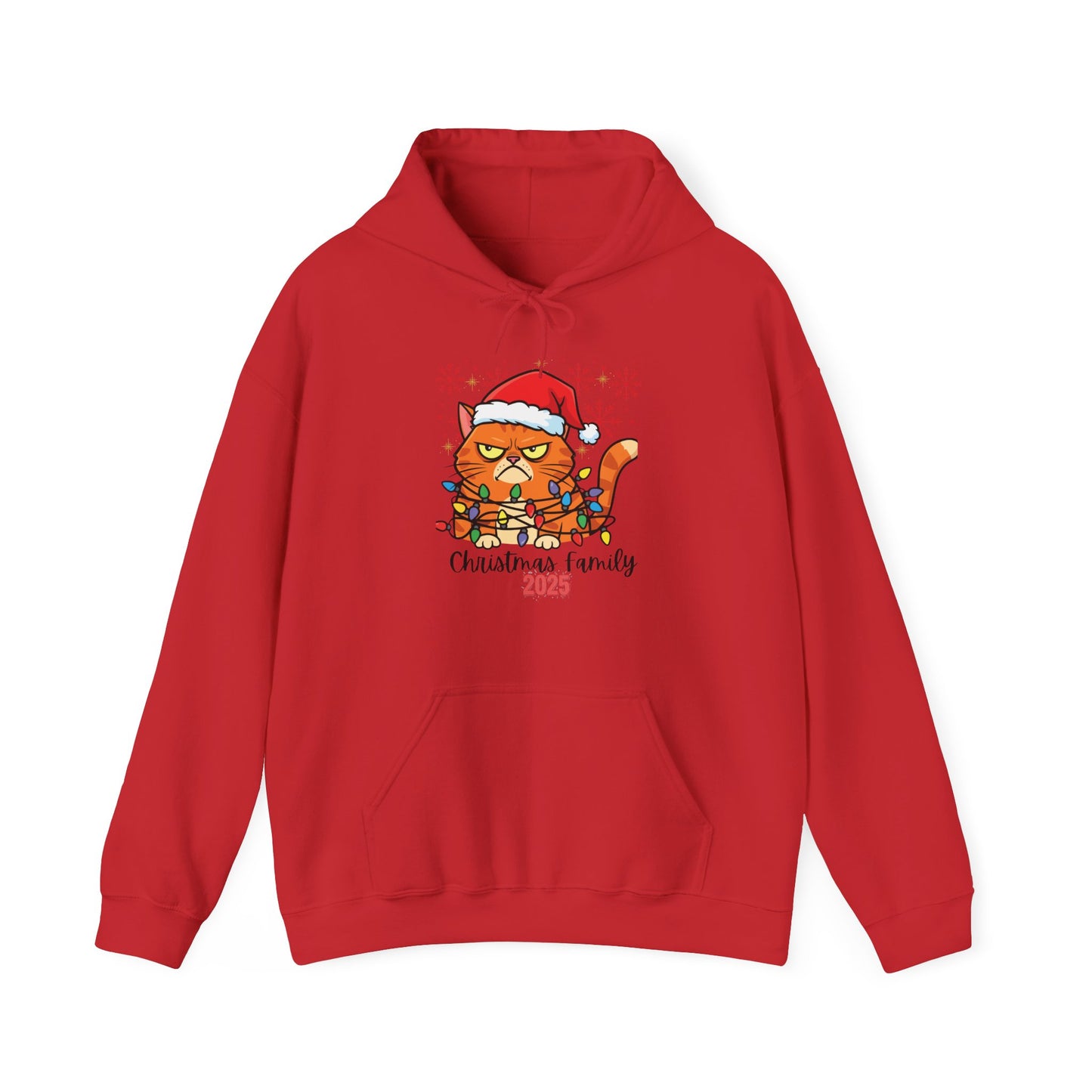 Christmas Cat Family Hoodie 2025 – Cute Santa Cat Holiday Sweatshirt