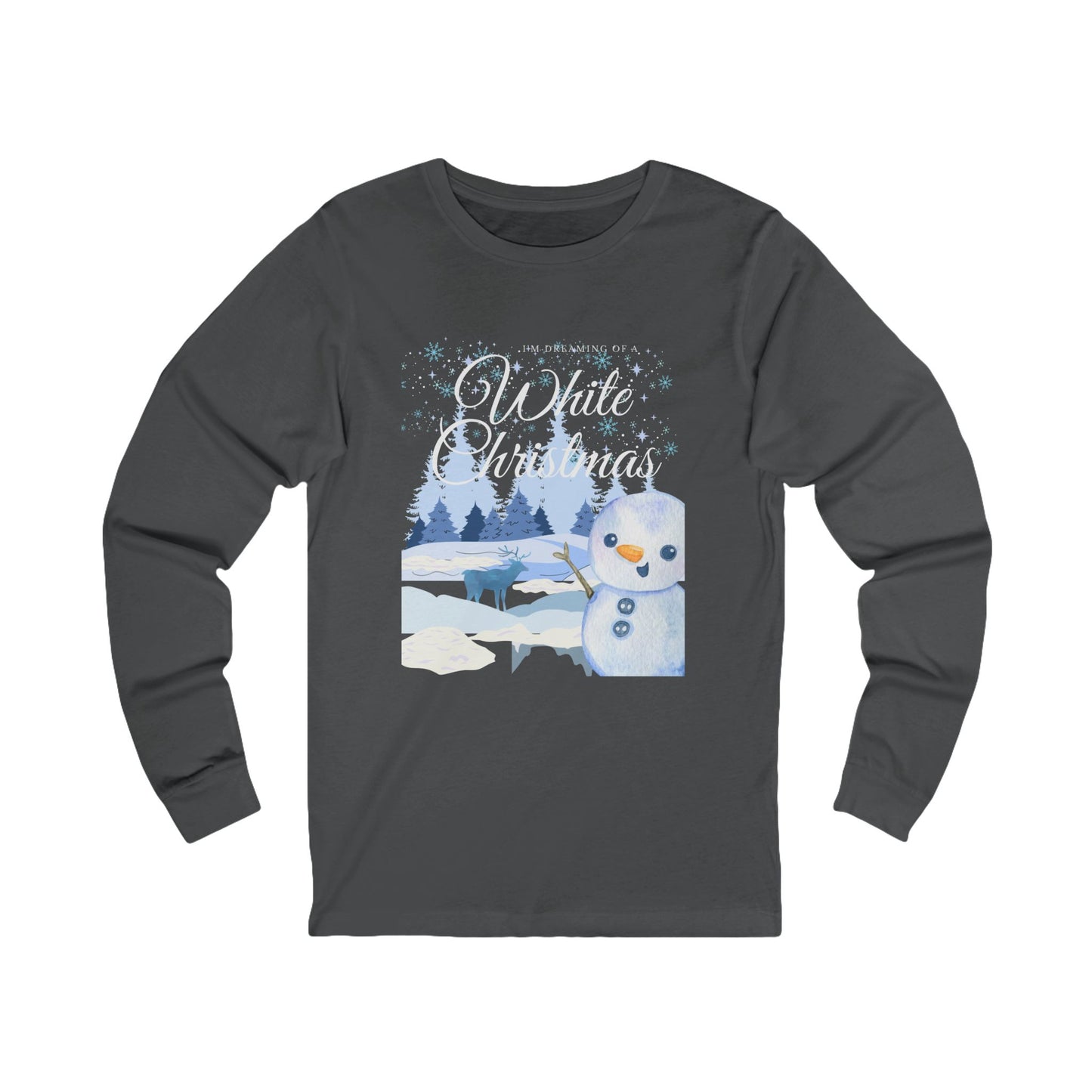 White Christmas Snowman Long Sleeve Tee