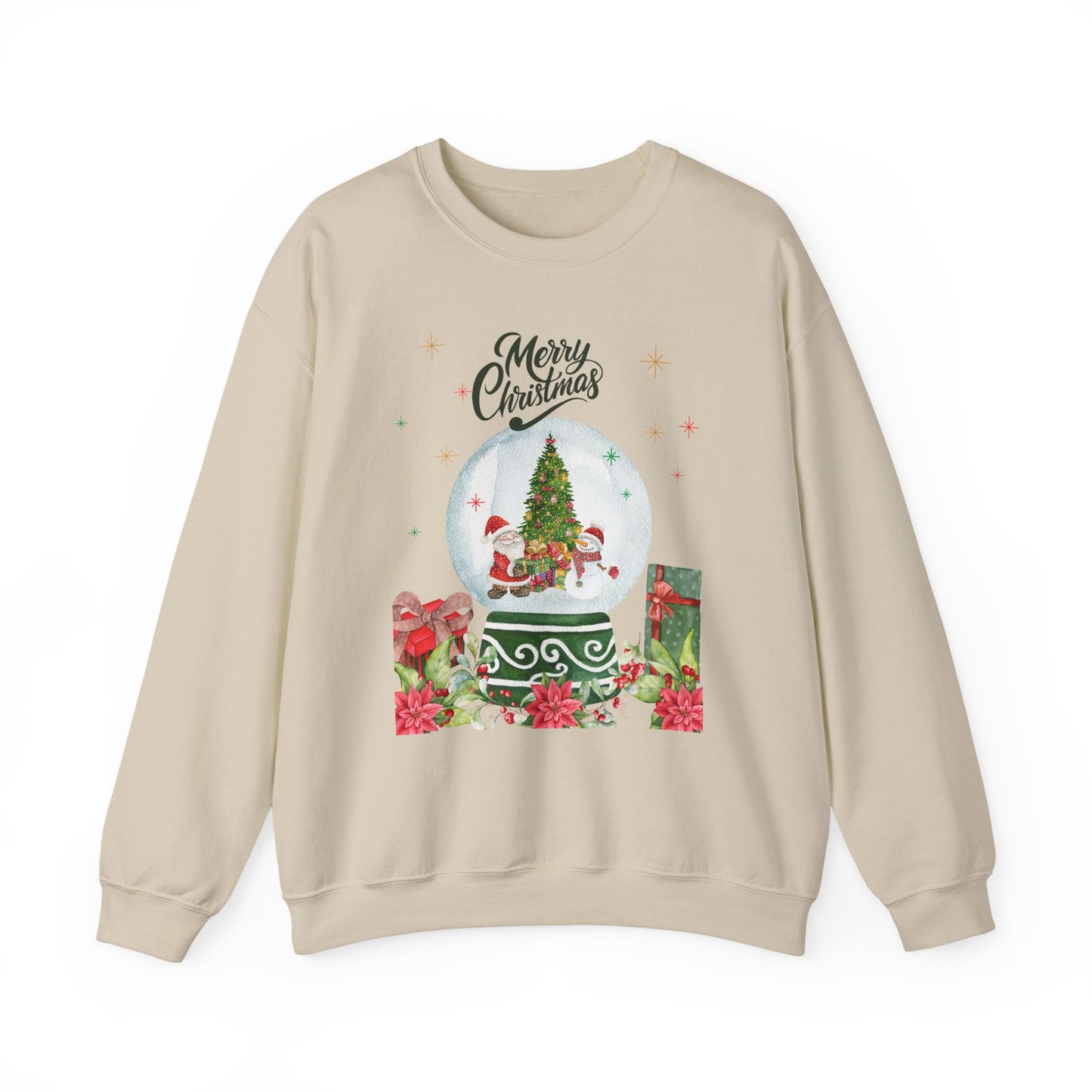 Christmas Snow Globe Sweatshirt — "Merry Christmas" Holiday Crewneck
