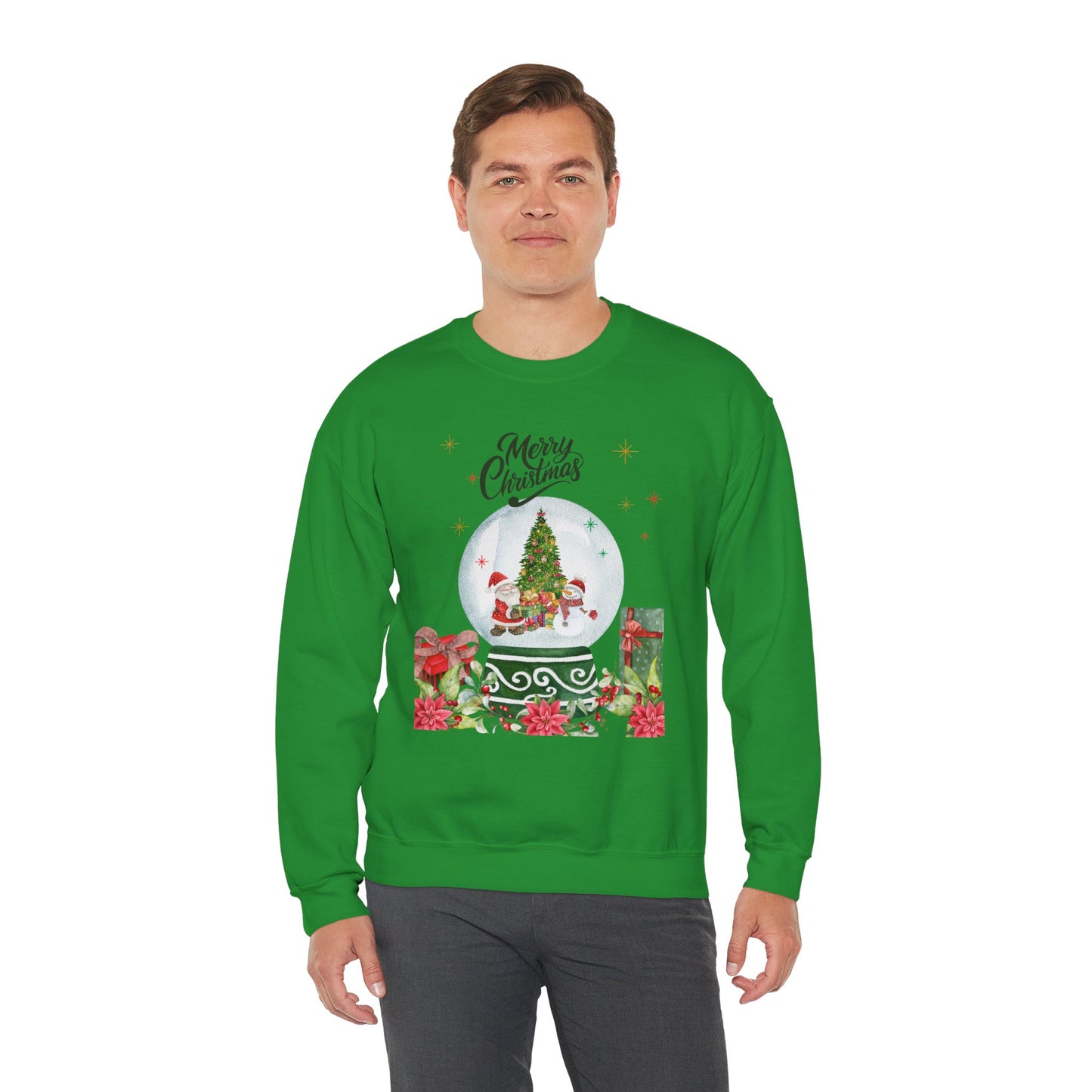 Christmas Snow Globe Sweatshirt — "Merry Christmas" Holiday Crewneck
