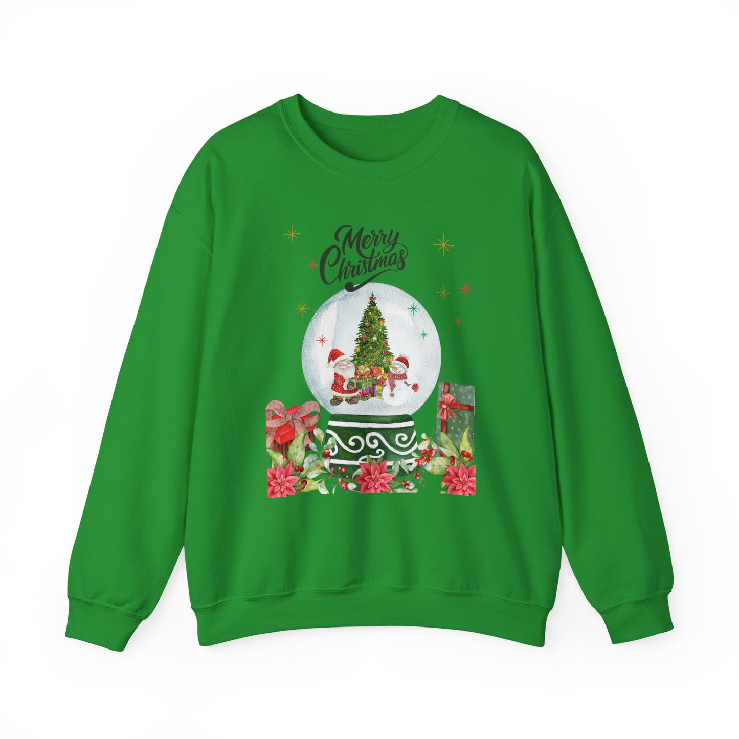 Christmas Snow Globe Sweatshirt — "Merry Christmas" Holiday Crewneck
