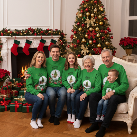 Christmas Snow Globe Sweatshirt — "Merry Christmas" Holiday Crewneck