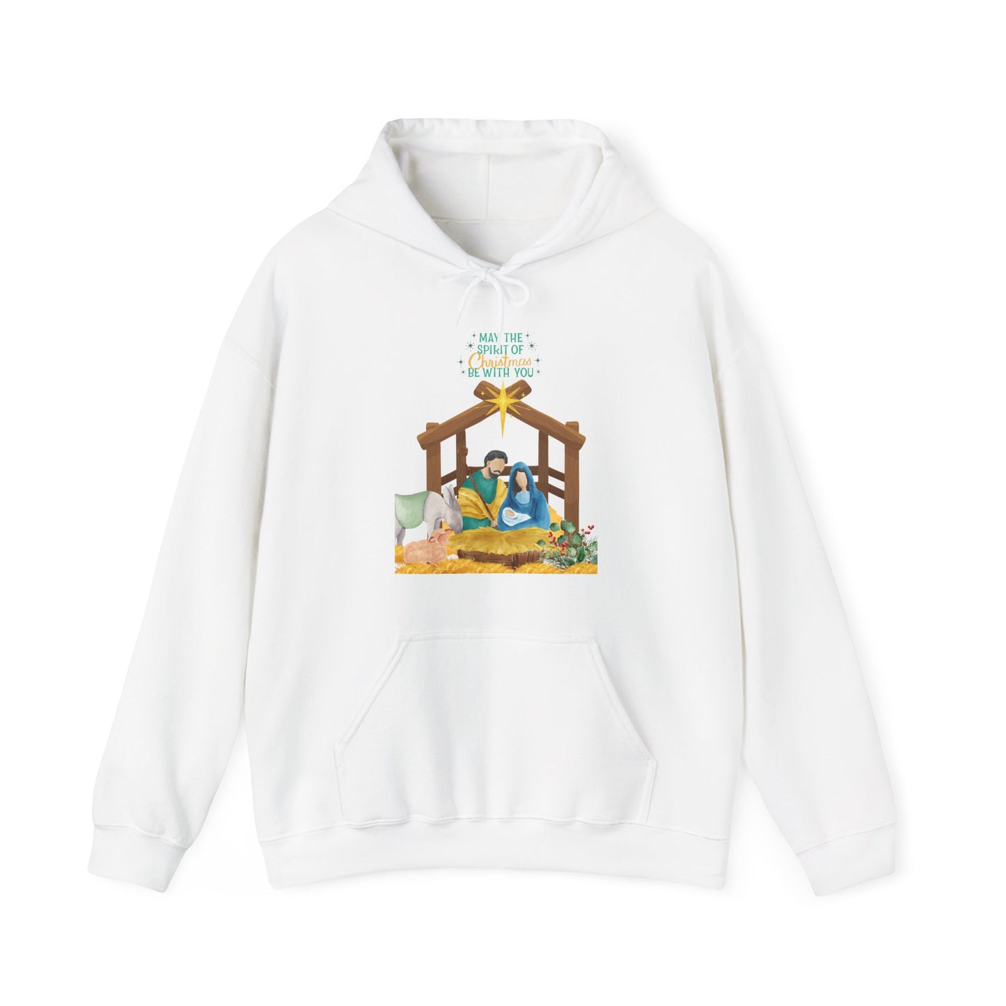Nativity Hoodie – "For Unto Us a Child Is Born" Christmas Sweatshirt