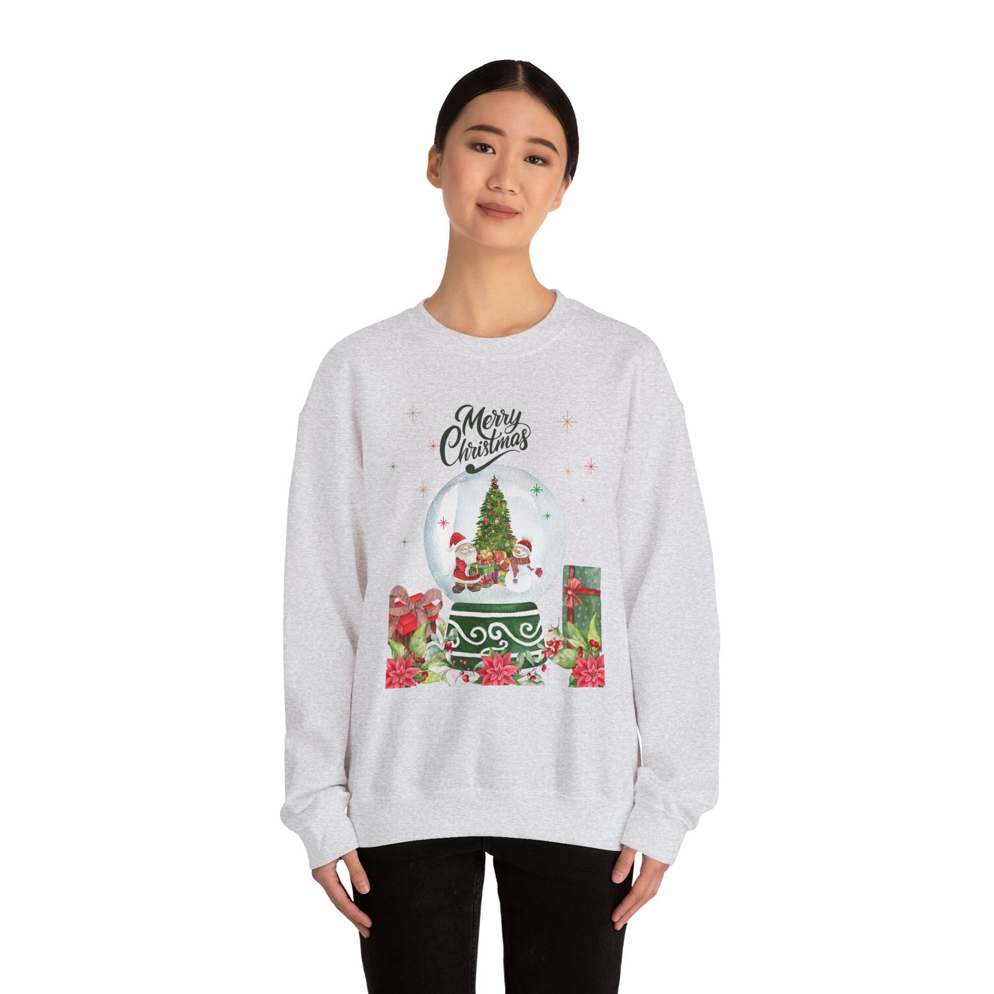 Christmas Snow Globe Sweatshirt — "Merry Christmas" Holiday Crewneck