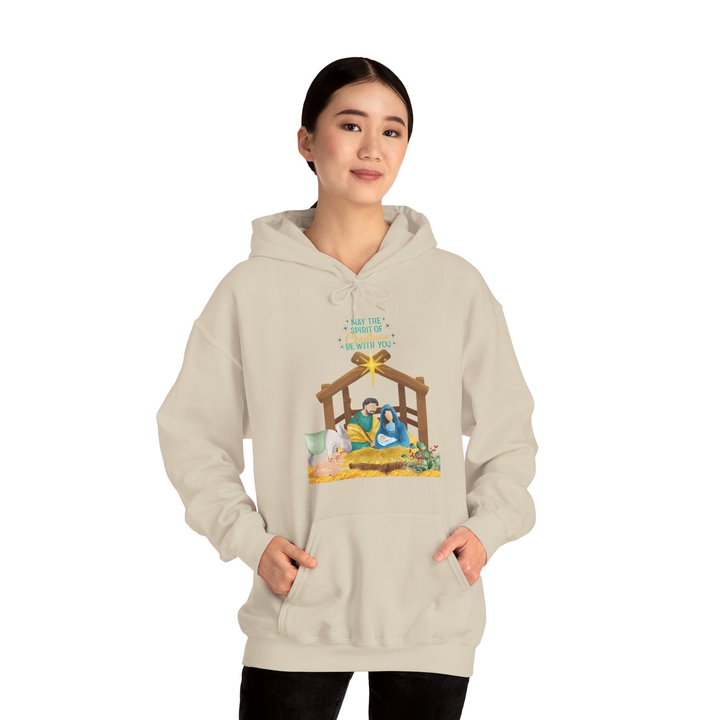 Nativity Hoodie – "For Unto Us a Child Is Born" Christmas Sweatshirt
