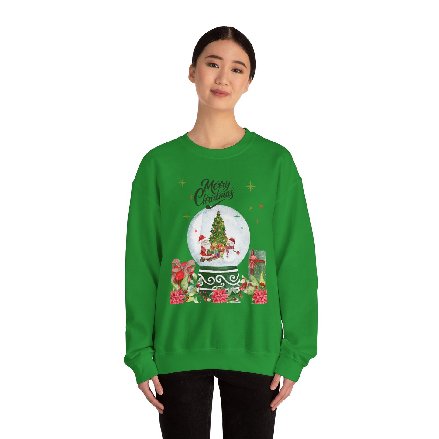 Christmas Snow Globe Sweatshirt — "Merry Christmas" Holiday Crewneck