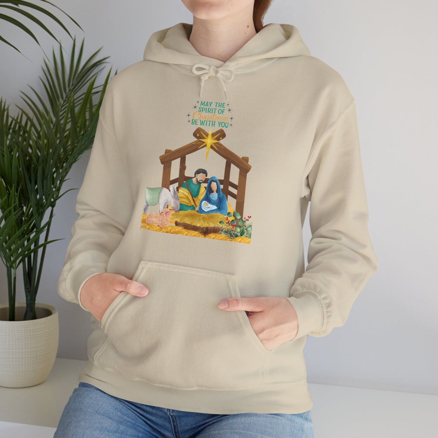 Nativity Hoodie – "For Unto Us a Child Is Born" Christmas Sweatshirt