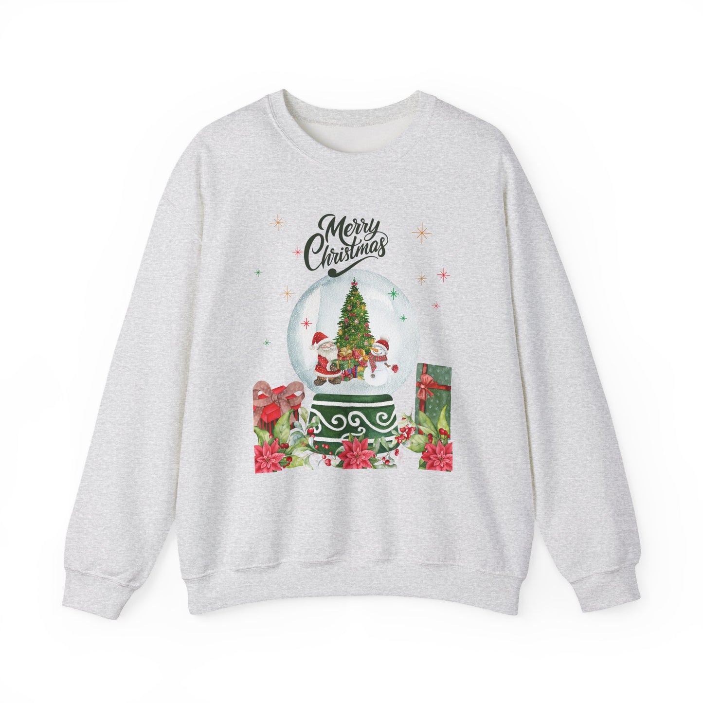 Christmas Snow Globe Sweatshirt — "Merry Christmas" Holiday Crewneck
