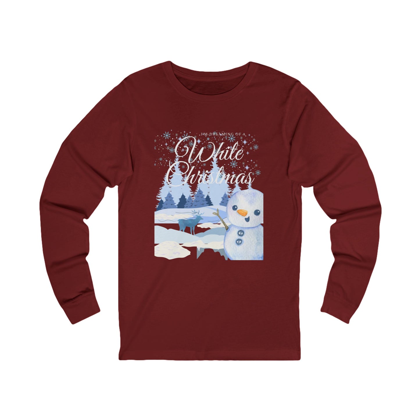 White Christmas Snowman Long Sleeve Tee