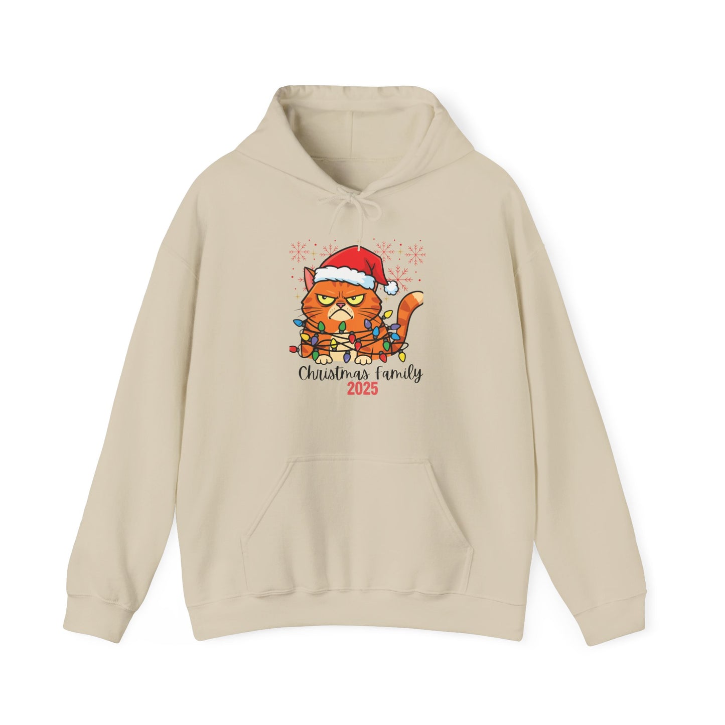 Christmas Cat Family Hoodie 2025 – Cute Santa Cat Holiday Sweatshirt