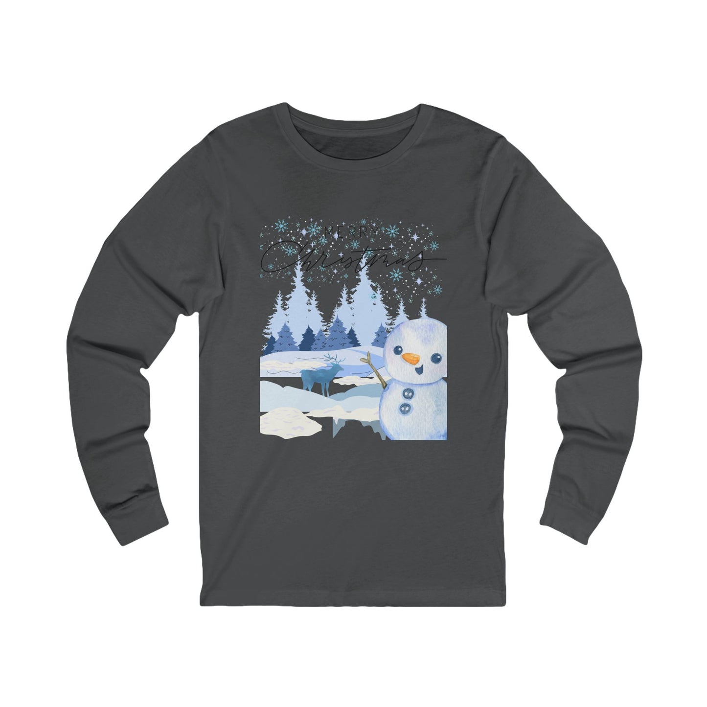 Merry Christmas Snowman Long Sleeve Tee
