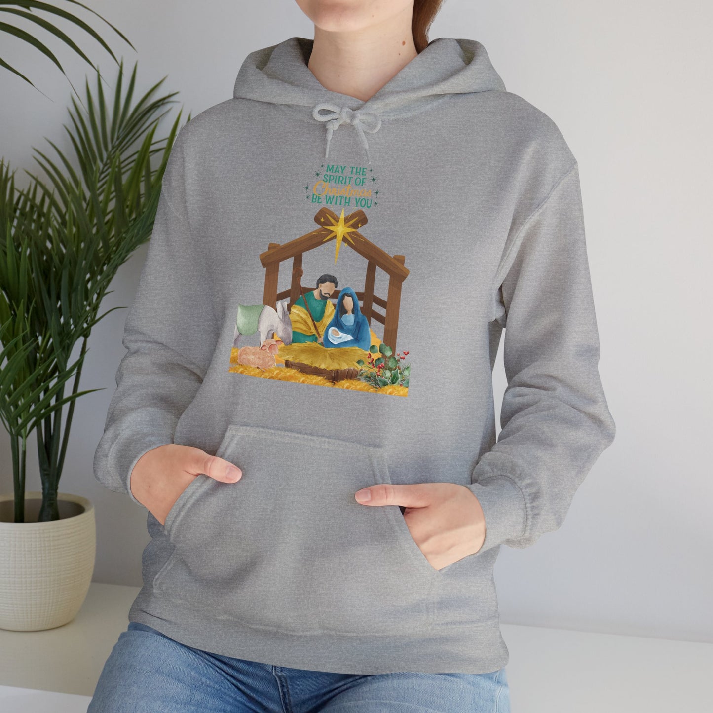 Nativity Hoodie – "For Unto Us a Child Is Born" Christmas Sweatshirt