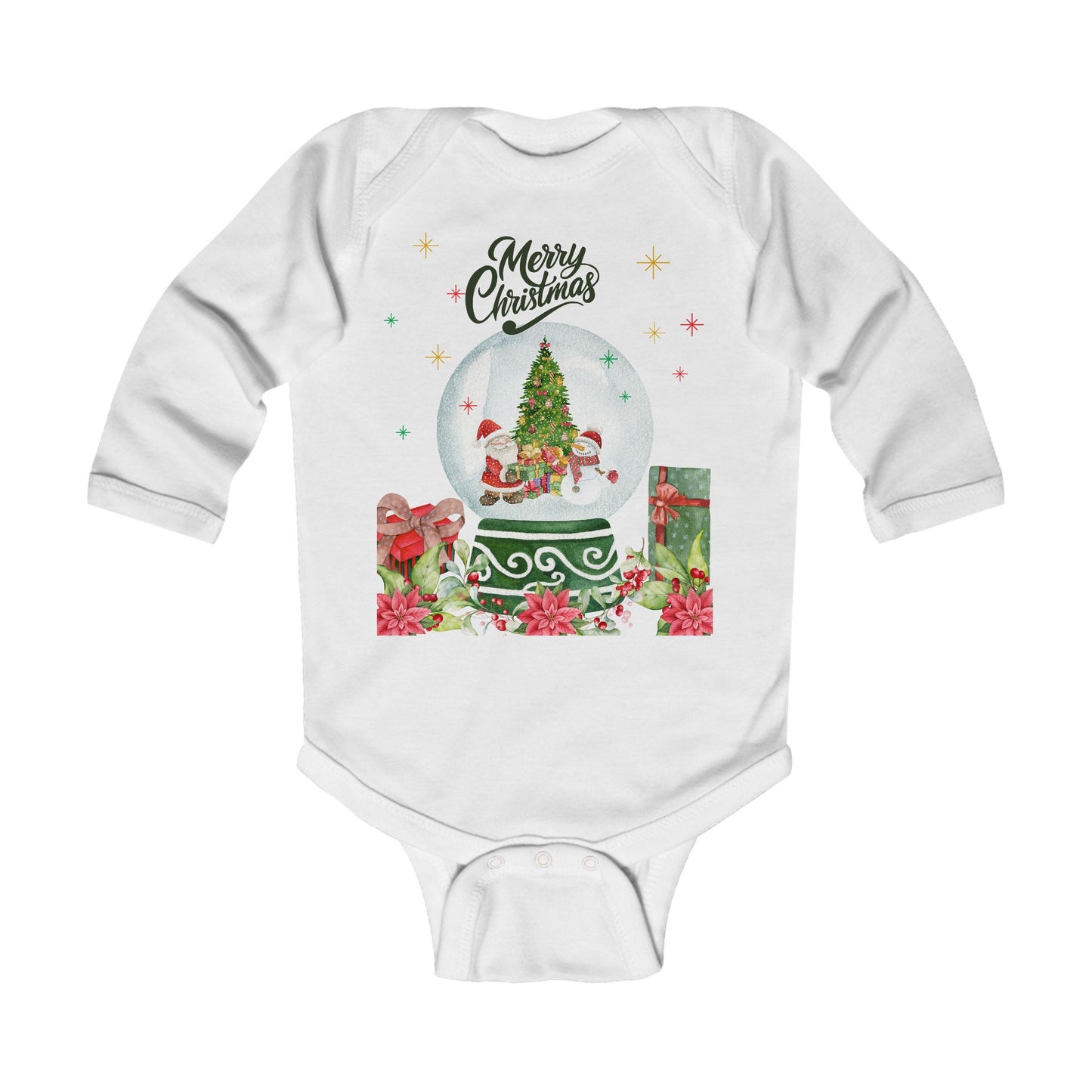 Merry Christmas Baby Snow Globe Infant Long Sleeve Bodysuit