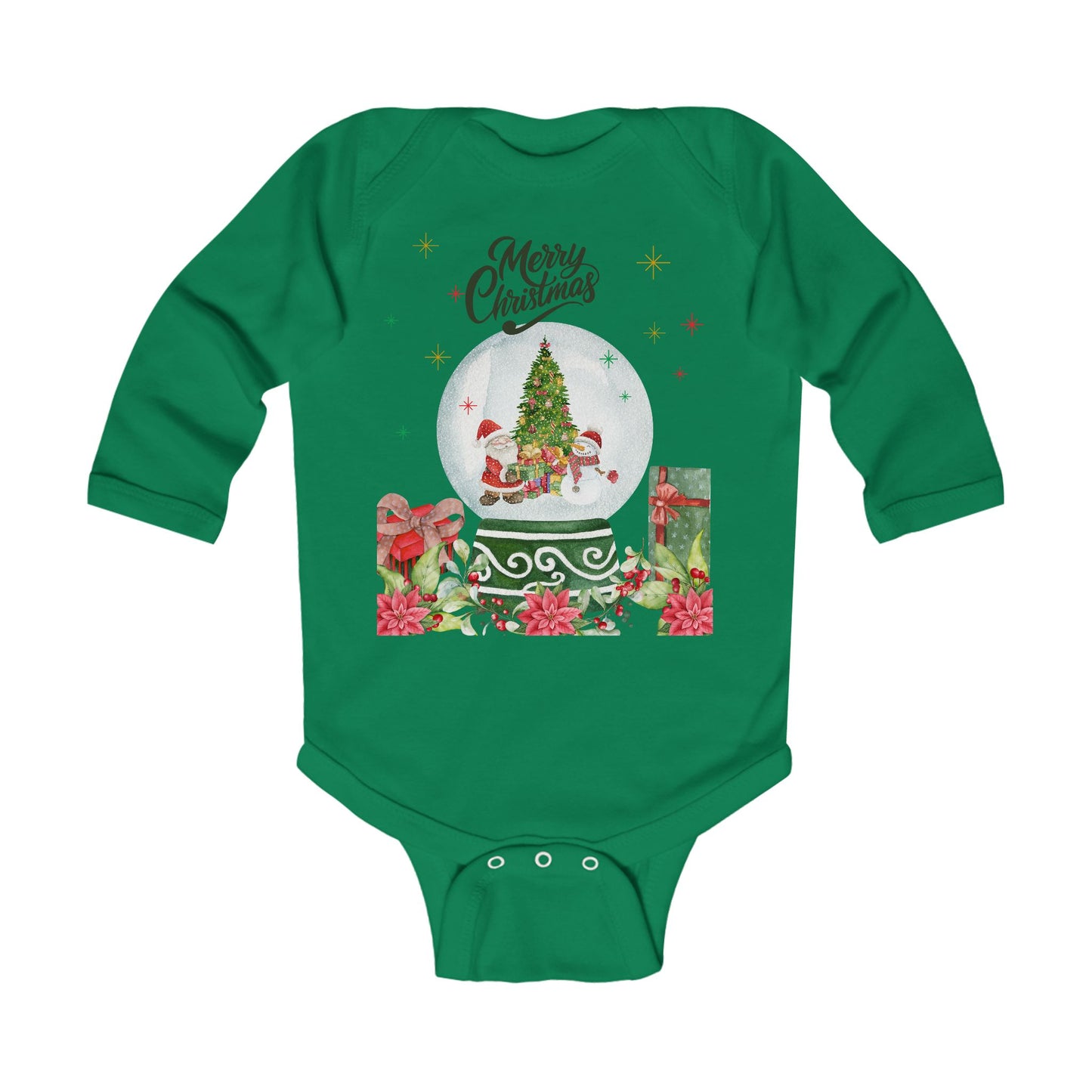 Merry Christmas Baby Snow Globe Infant Long Sleeve Bodysuit
