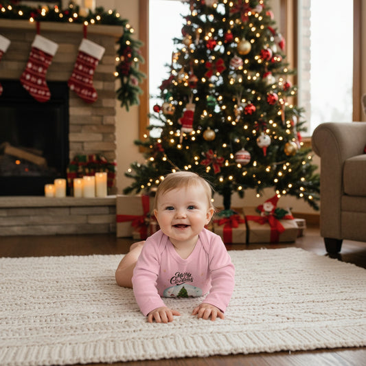 Merry Christmas Baby Snow Globe Infant Long Sleeve Bodysuit