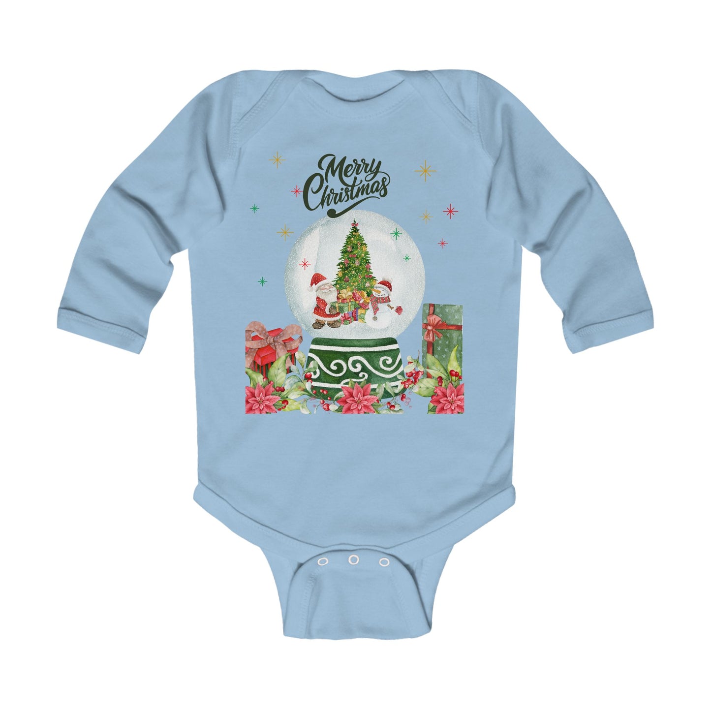 Merry Christmas Baby Snow Globe Infant Long Sleeve Bodysuit