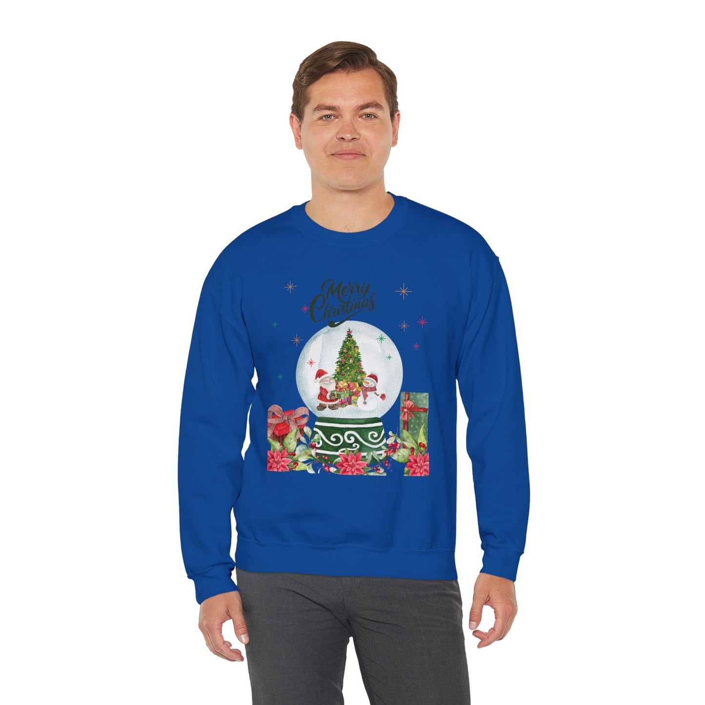 Christmas Snow Globe Sweatshirt — "Merry Christmas" Holiday Crewneck