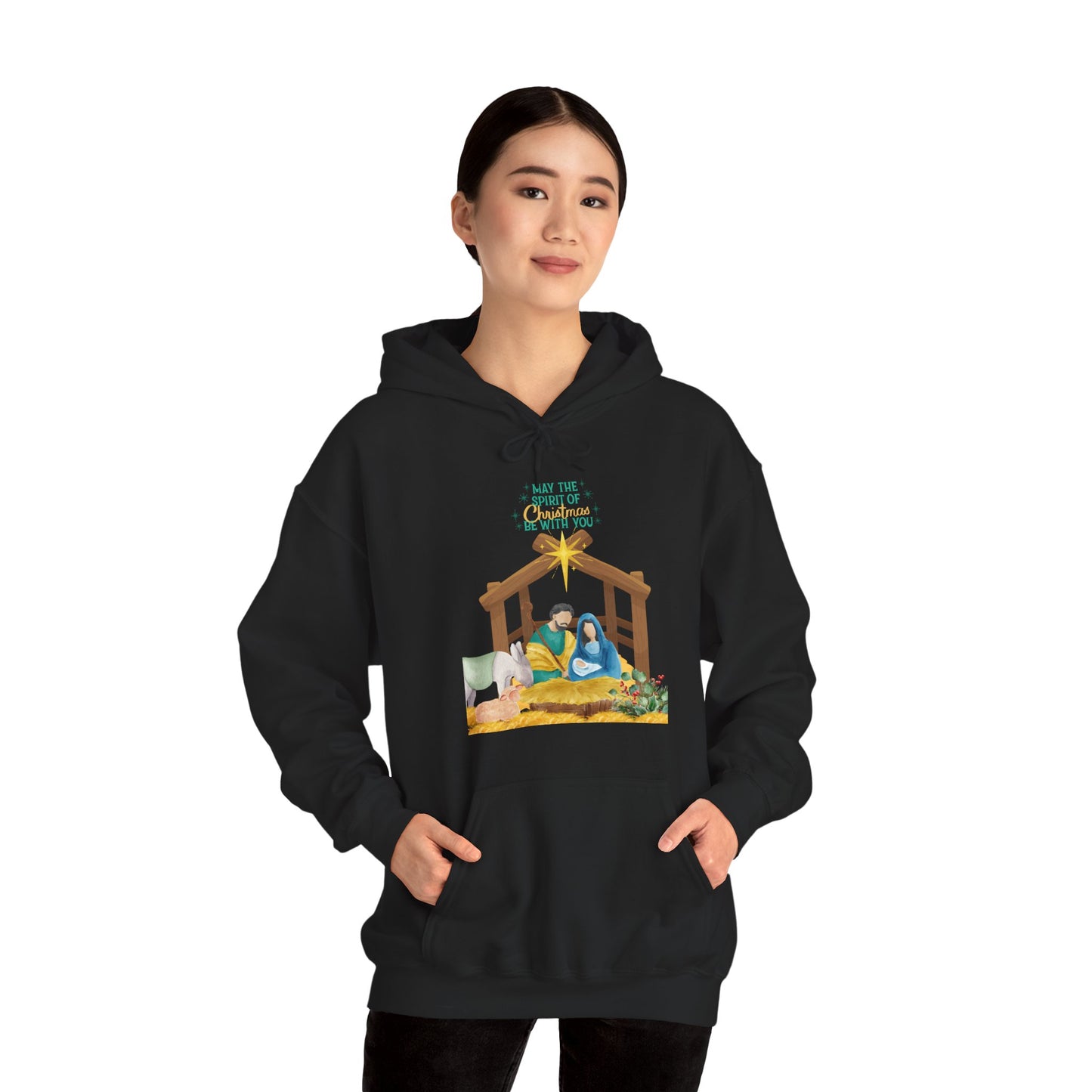 Nativity Hoodie – "For Unto Us a Child Is Born" Christmas Sweatshirt