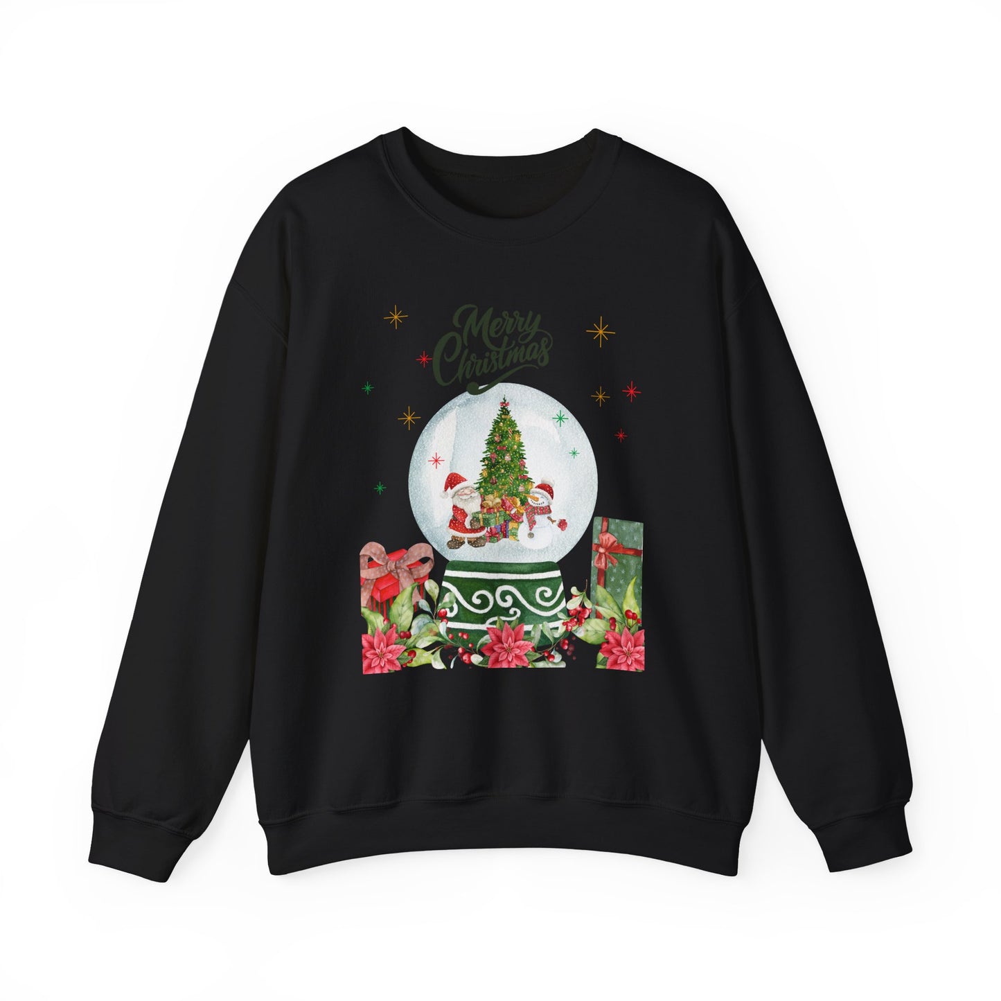 Christmas Snow Globe Sweatshirt — "Merry Christmas" Holiday Crewneck