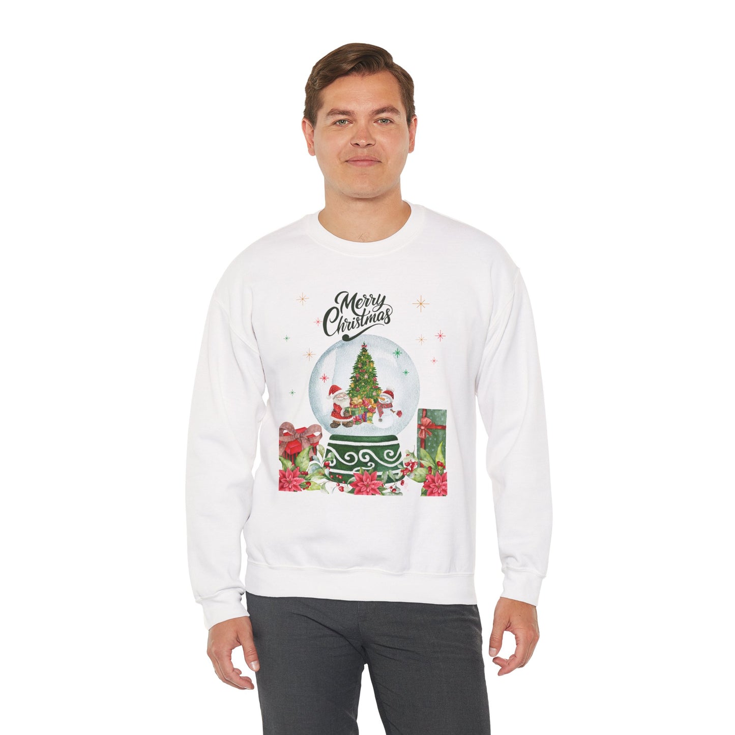 Christmas Snow Globe Sweatshirt — "Merry Christmas" Holiday Crewneck