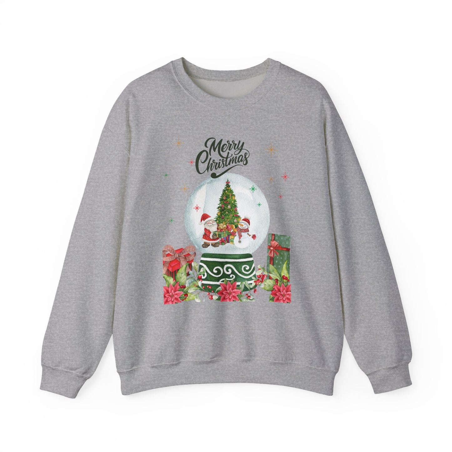 Christmas Snow Globe Sweatshirt — "Merry Christmas" Holiday Crewneck