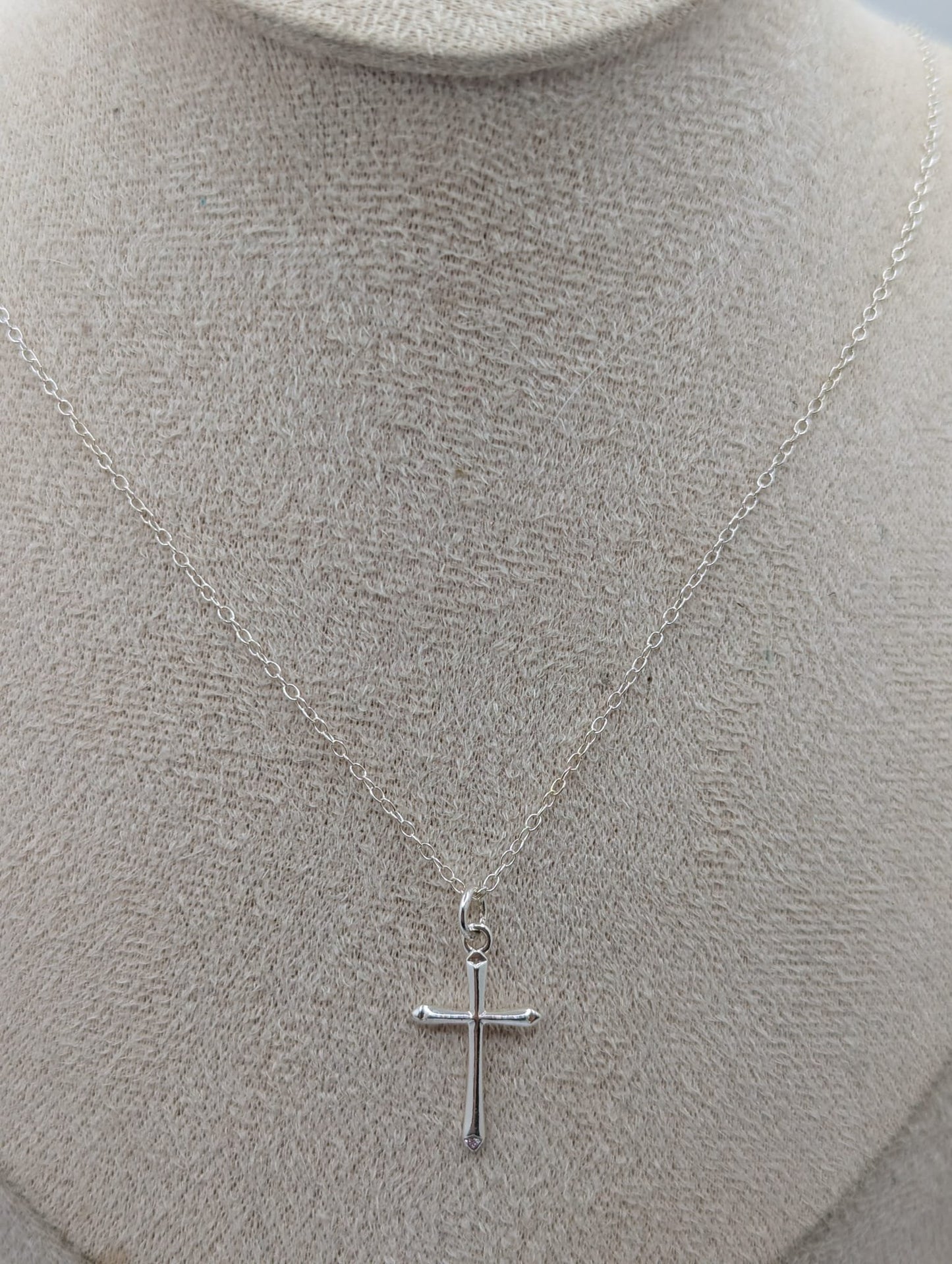 925 Sterling Silver Cross Necklace Silver Chain Simple Christian Cross Charm Necklaces Women Girls Jewelry