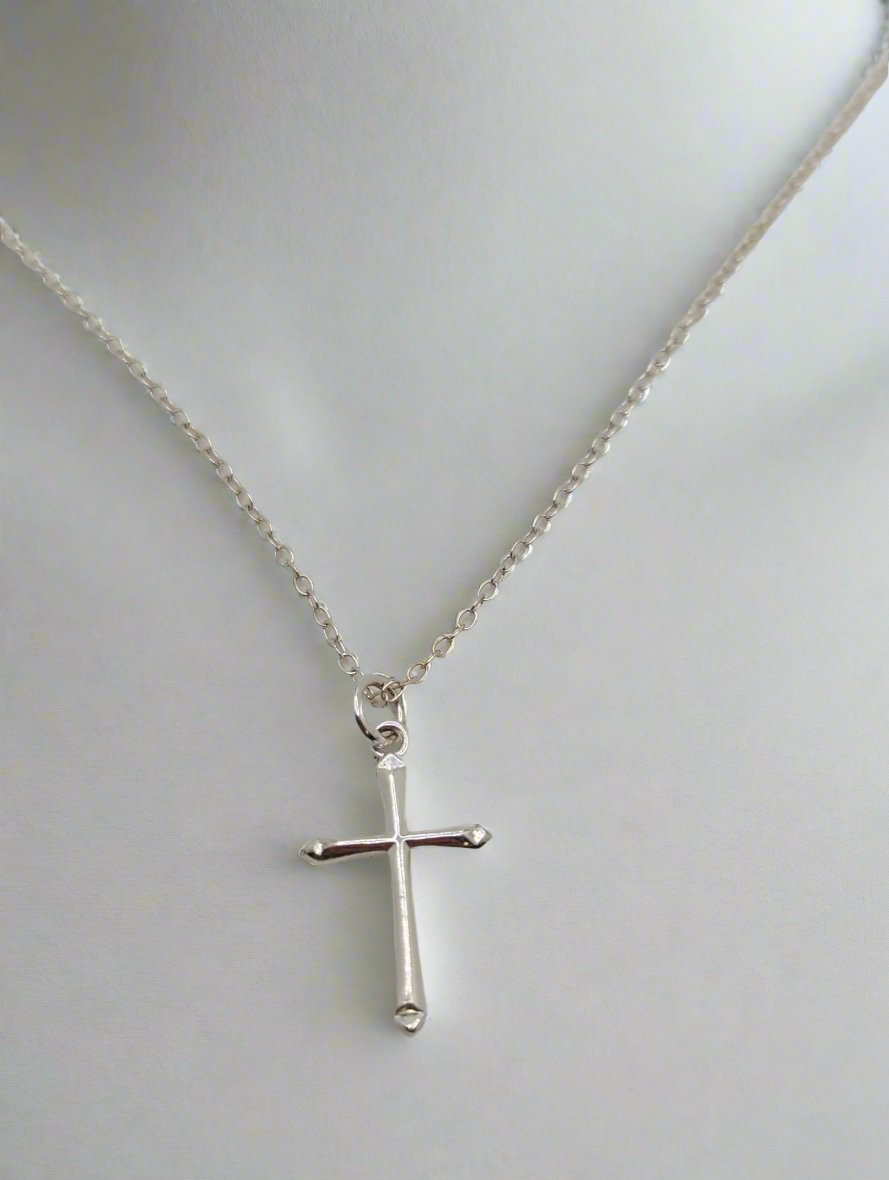 925 Sterling Silver Cross Necklace Silver Chain Simple Christian Cross Charm Necklaces Women Girls Jewelry
