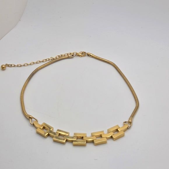 Vintage Gold Tone Necklace Snake Chain