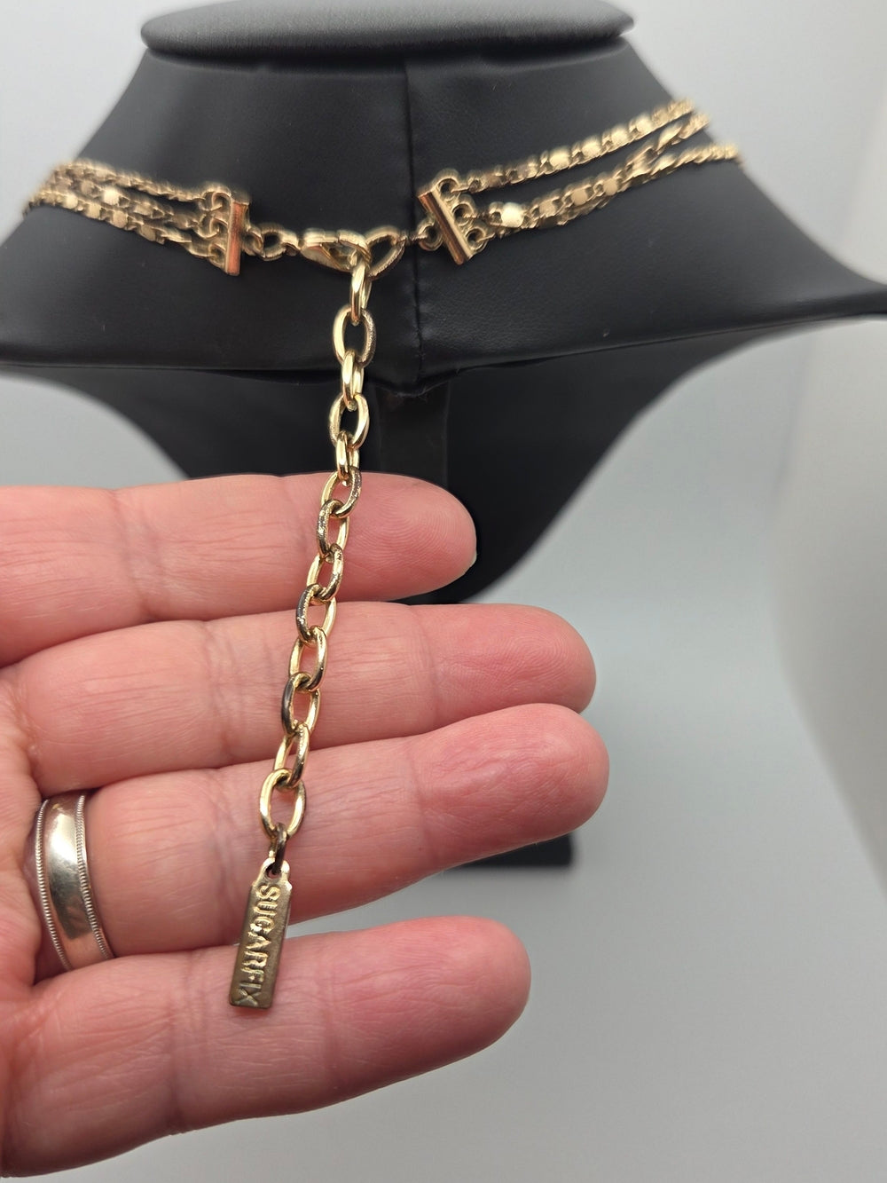 SUGARFIX by BaubleBar Goldfarbene dreilagige Y-Halskette