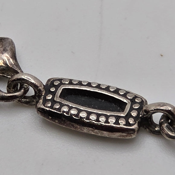 Beautiful Retired PREMIER DESIGNS Bracelet Silvertone MAGNOLIA 8" Toggle