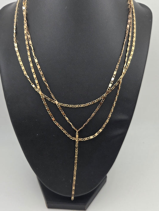 SUGARFIX by BaubleBar Gold Tone Triple Layered Y-Necklace