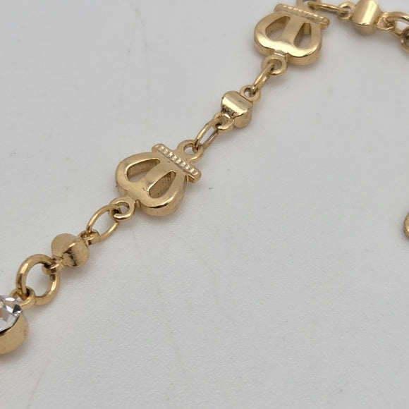 Charming Elephant Bracelet in Gold and Cream