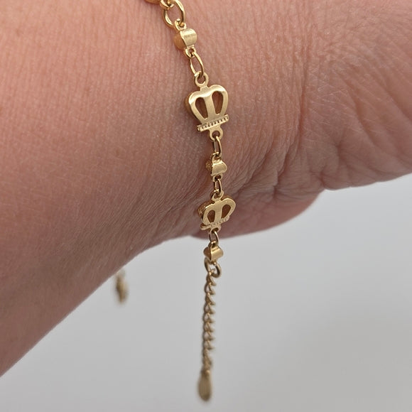 Charming Elephant Bracelet in Gold and Cream