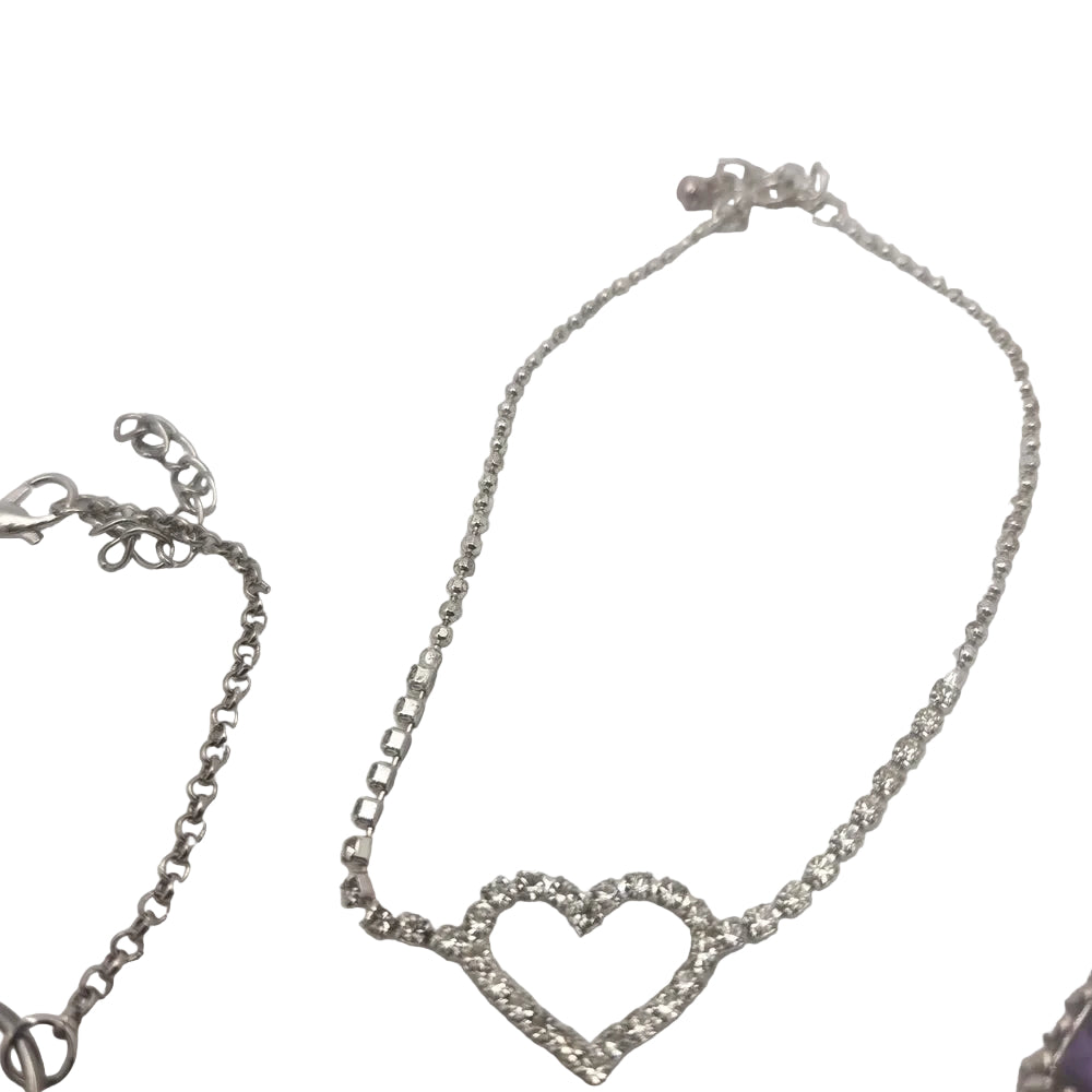 Armbandkollektion in Silber und Lila
