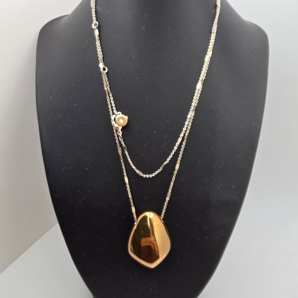 Stella & Dot Chic Gold Ulani Pendant Necklace with Silver Chain