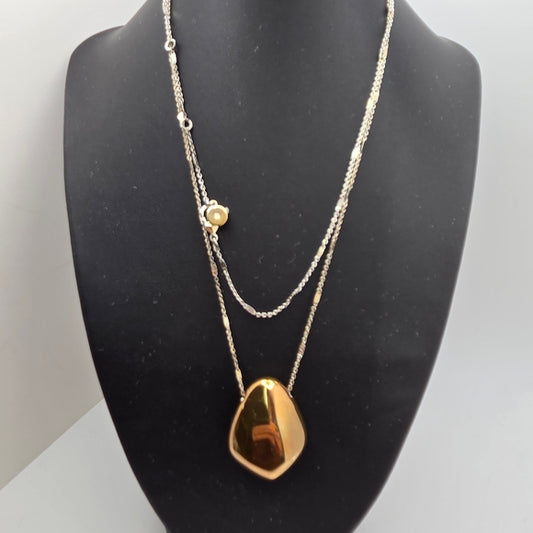 Stella & Dot Chic Gold Ulani Pendant Necklace with Silver Chain