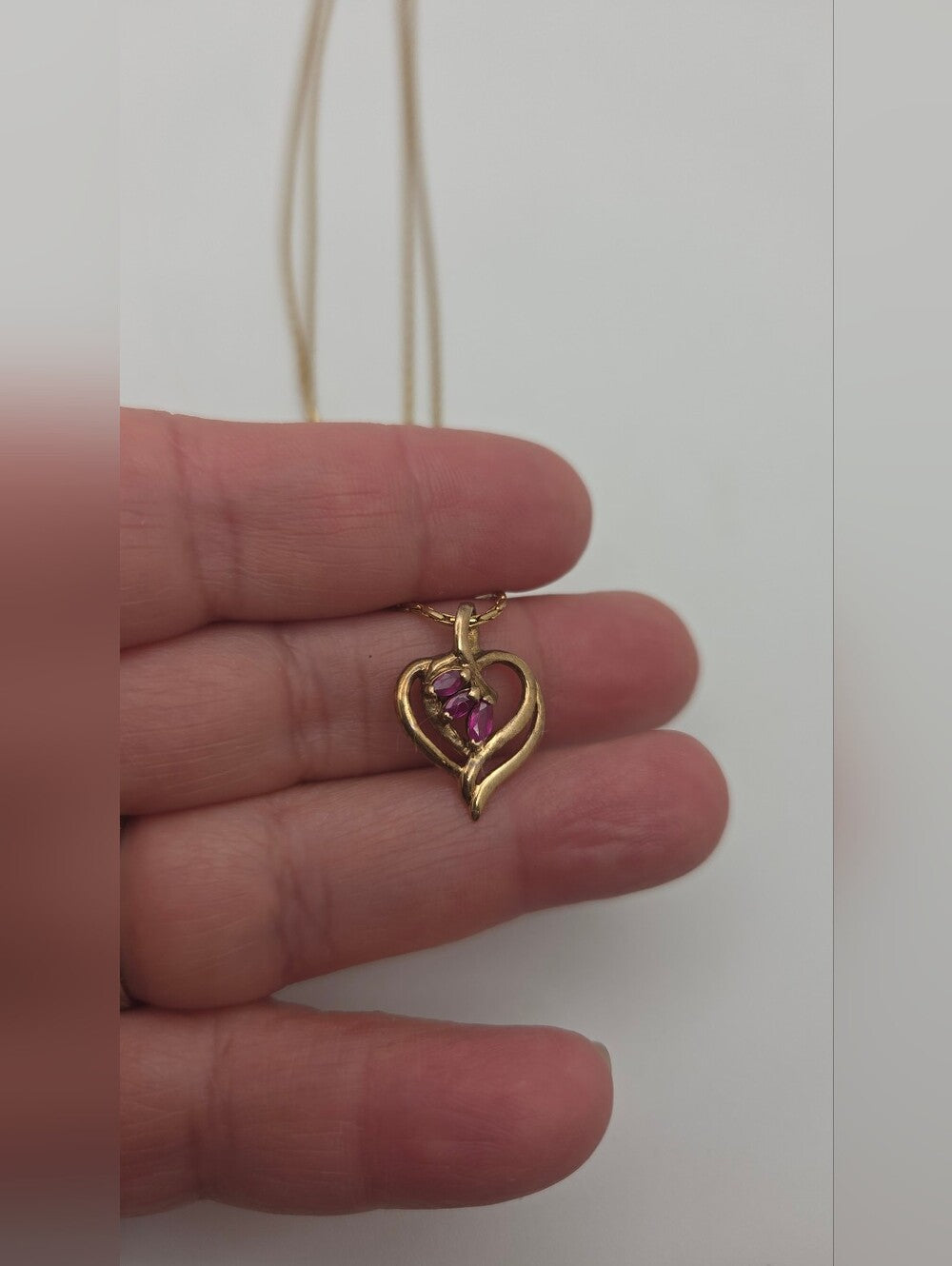 Vintage Cookie Lee JJT 925 Sterling Silber Gold Vermeil Herz Halskette - Lila