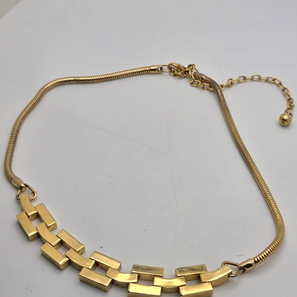 Vintage Gold Tone Necklace Snake Chain