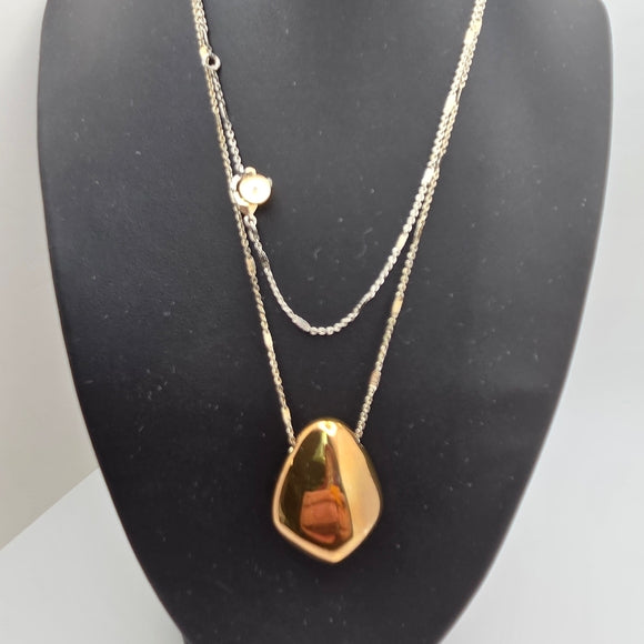 Stella & Dot Chic Gold Ulani Pendant Necklace with Silver Chain