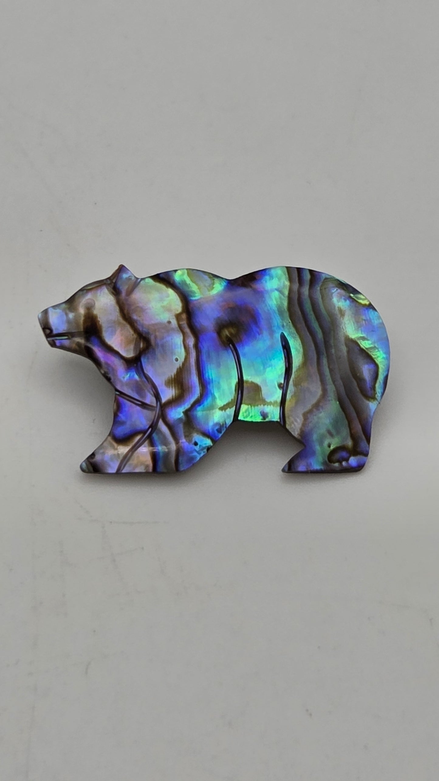 Vintage Canadian Abalone Shell Polar Bear Pin